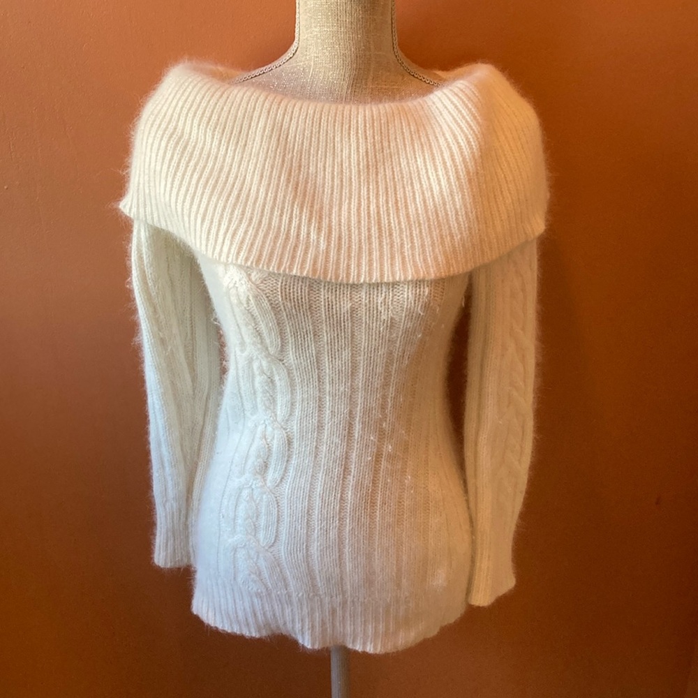 Love Label Off-the-shoulder angora blend  sweater